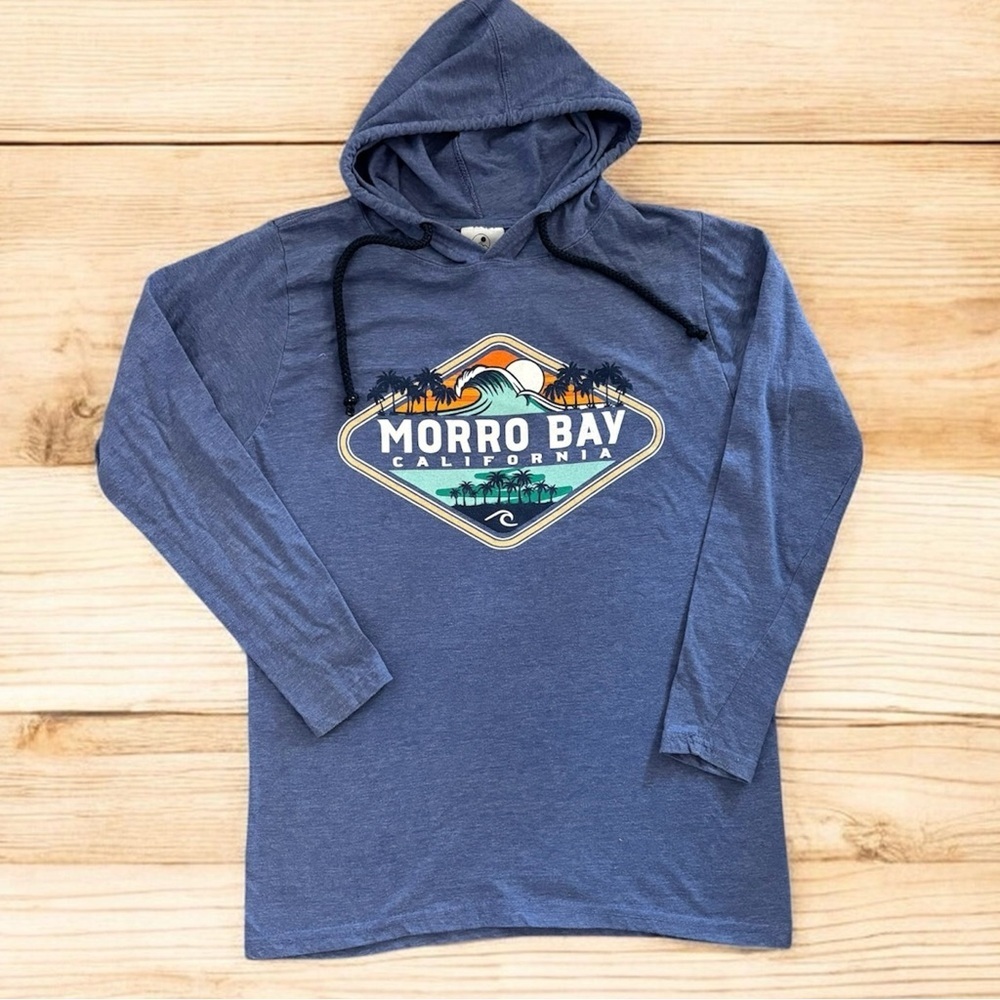 Lightweight Hooded Pullover - Blue with Surf Graphic Men’s Size Small